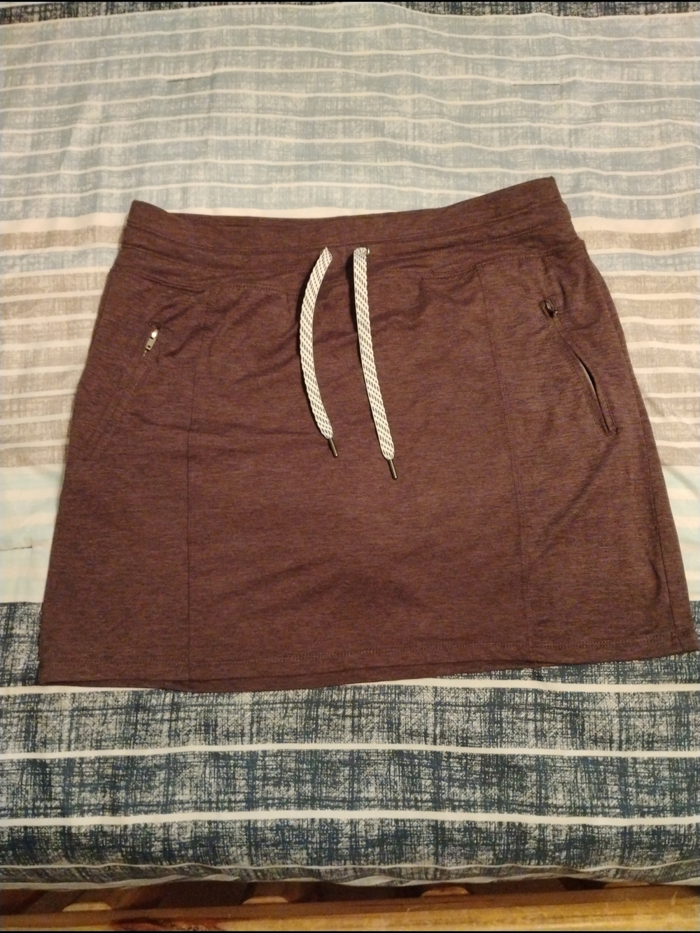 Casual Drawstring Women’s Skort Heather Plum Size Large